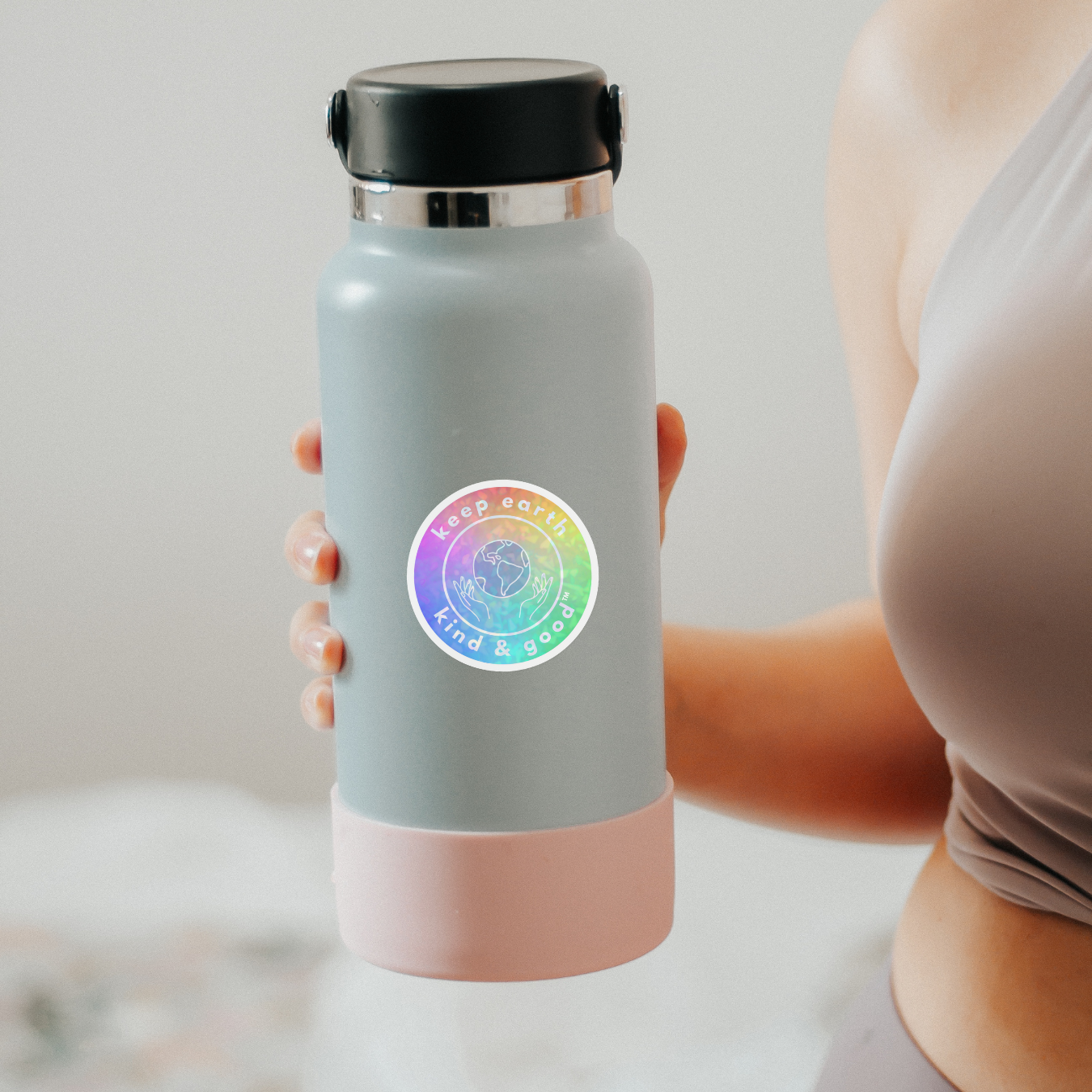 keep earth kind & good holographic sticker