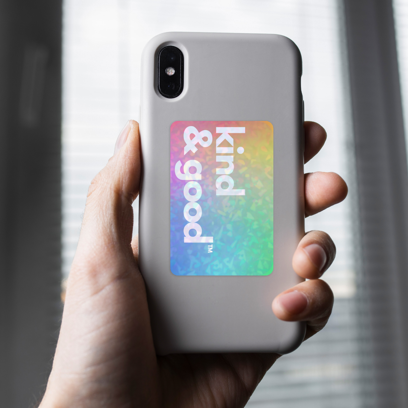 kind & good holographic sticker